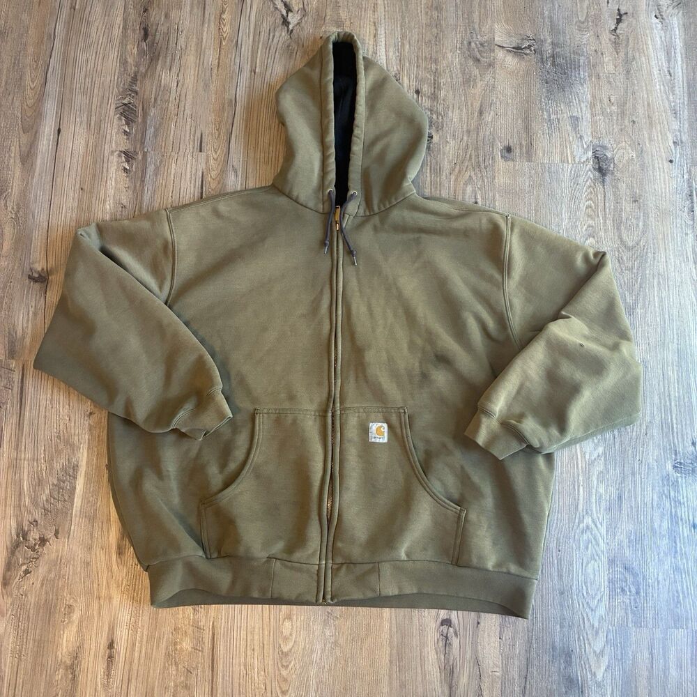 Carhartt Men's Full Zip Hooded Fleece Hoodie 2XL-3XL Green